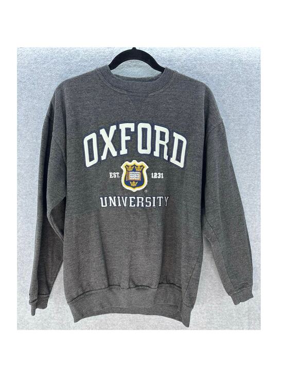 University of Oxford Collection Sweaters - VTG Oxford University Women's L (Men's M) Grey Official Sweatshirt Collegiate UK